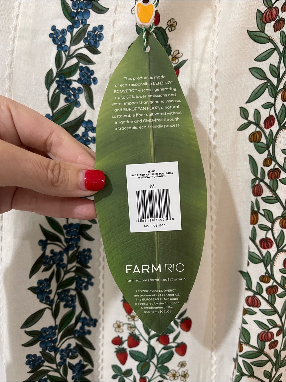 Farm Rio Fruit Beauty Off-White Maxi Dress - NWT! - Picture 8 of 14
